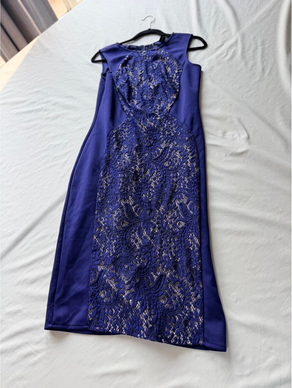 Ever Pretty Lace Panel Sheath Cocktail Dress Royal Blue Size 10